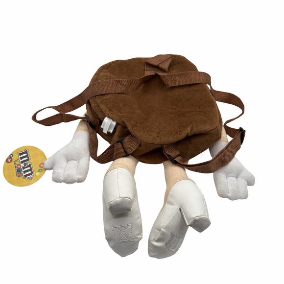 M&M's‎ World Ms. Brown Plush Backpack 18.5" Bag Glasses Heels New with Tag 2014 - Picture 9 of 14
